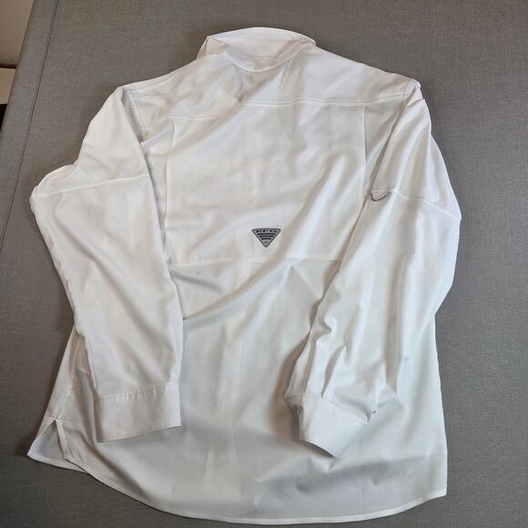 Columbia PFG Omni-Shade Fishing Shirt White Long Sleeve Men’s S Vented - Picture 3 of 15